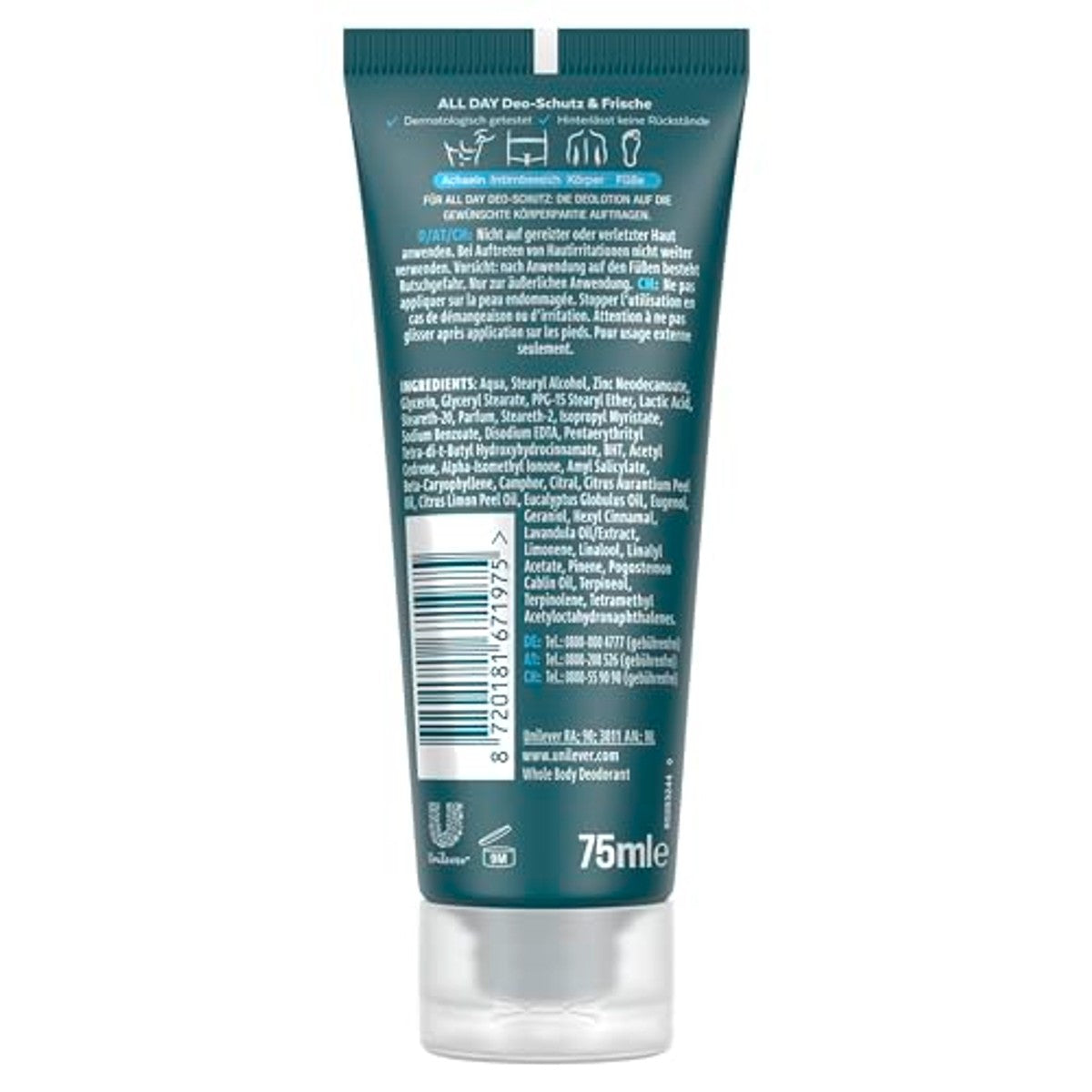 Rexona Men Whole Body Deodorant Cream Ocean Rush 6 x 75 ml - Voordeelverpakking