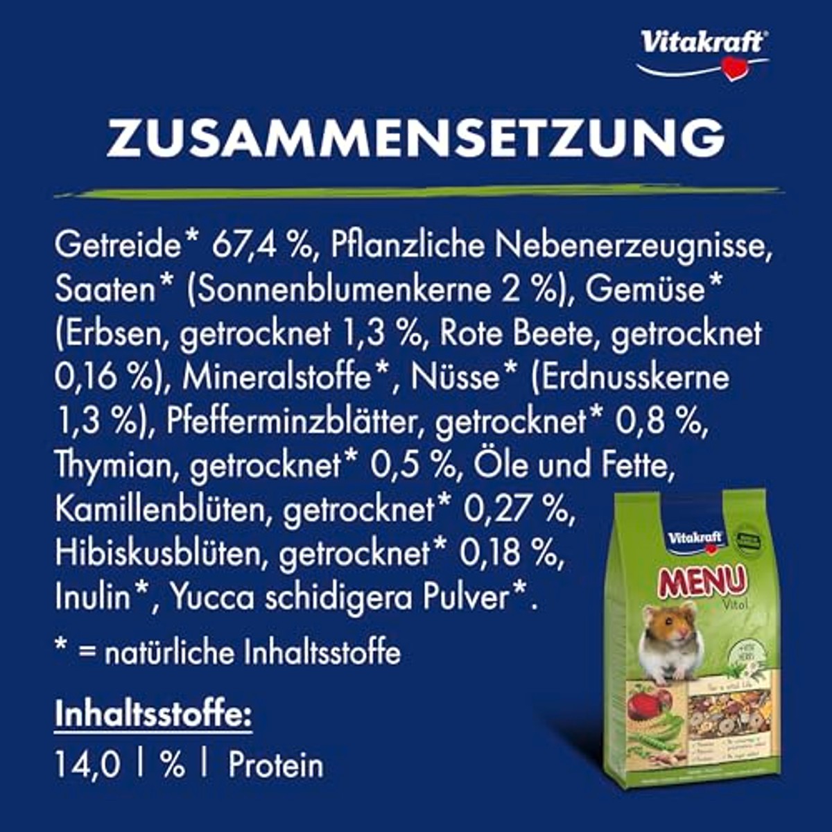 Vitakraft Menu Vital hamstervoer 1 x 1 kg – foto 4
