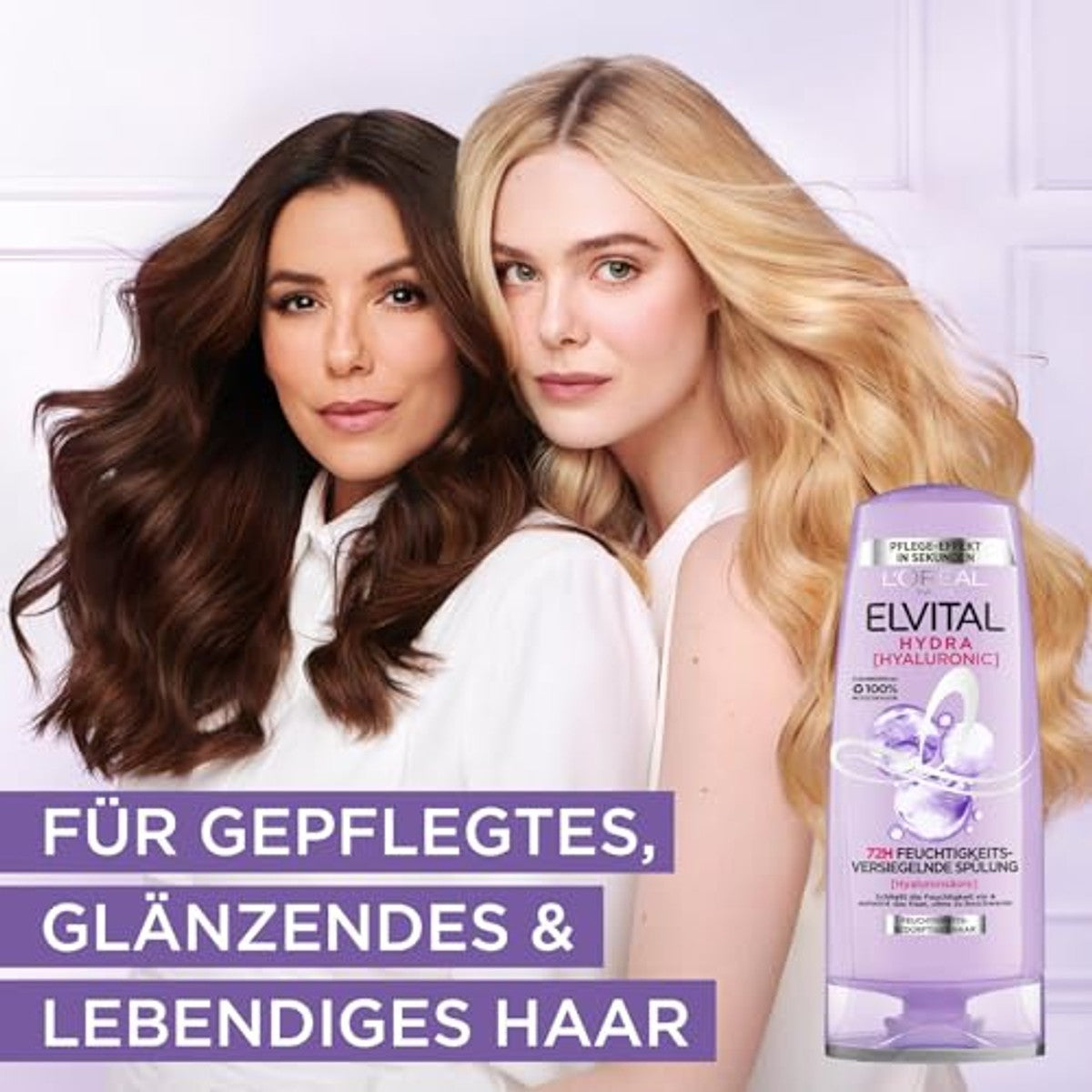L'Oréal Paris Elvital Hydra Hyaluronic Hydraterende spoeling voor glanzend haar, hyaluronconditioner voor een vochtboost en bescherming, langdurige hydratatie en verzorging, 250 ml – L'Oréal