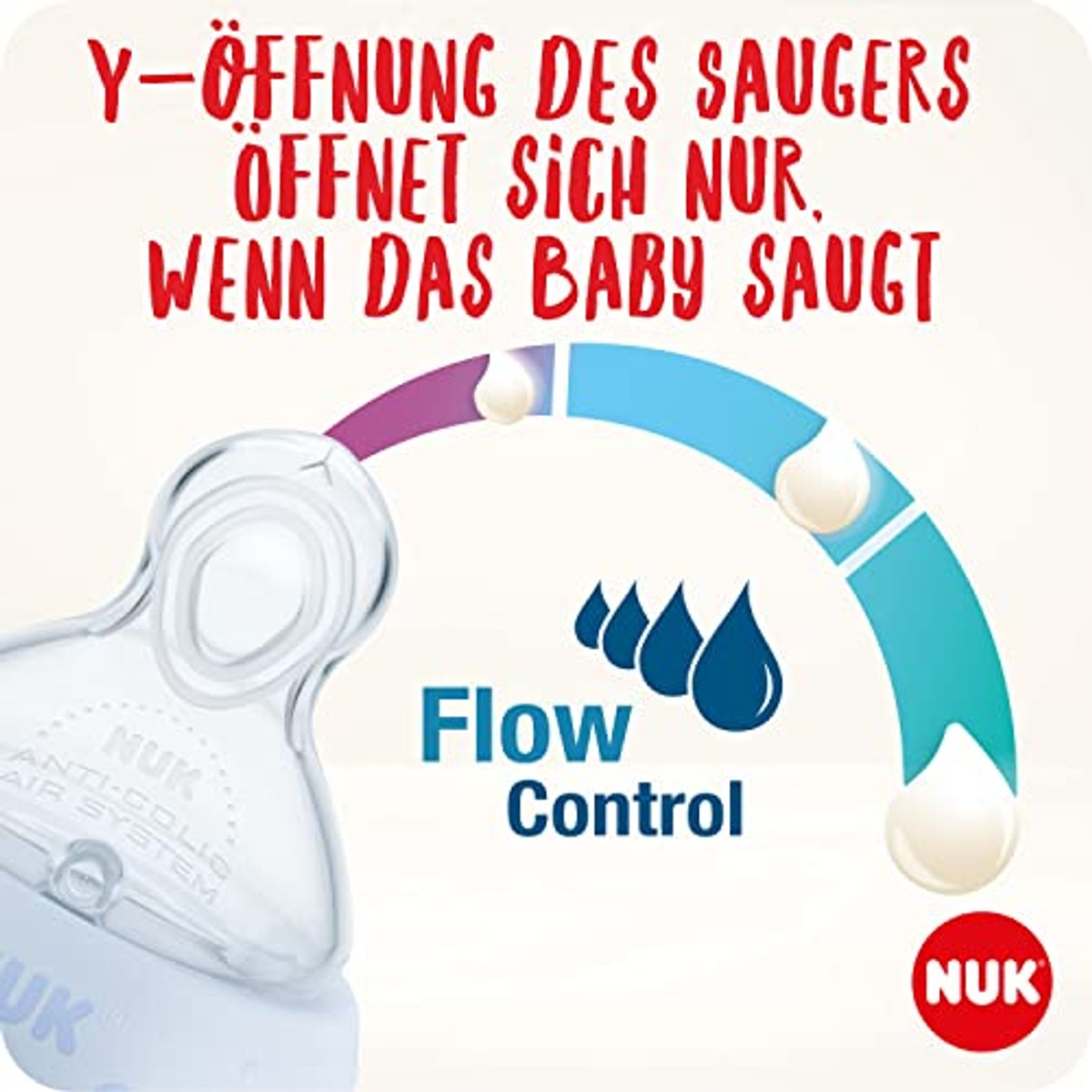 NUK First Choice+ Flow Control Drinkzuiger 6-18 maanden, 2 stuks – NUK