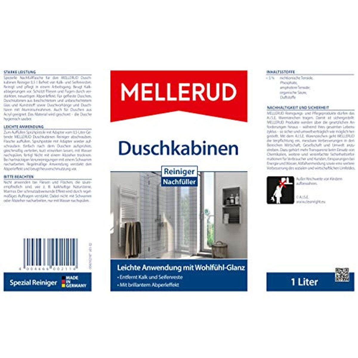 Mellerud Douchecabinereiniger Navulling 6 x 1 l - Voordeelverpakking