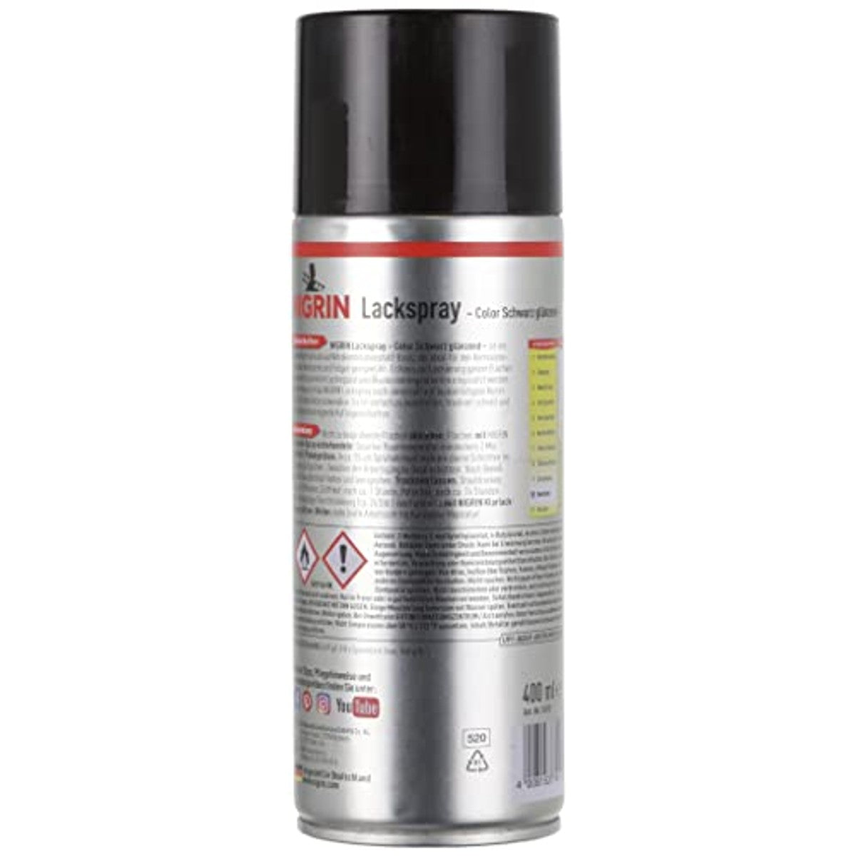 Nigrin 74113 Lakspray zwart glanzend 6 x 400 ml - Voordeelverpakking – foto 4
