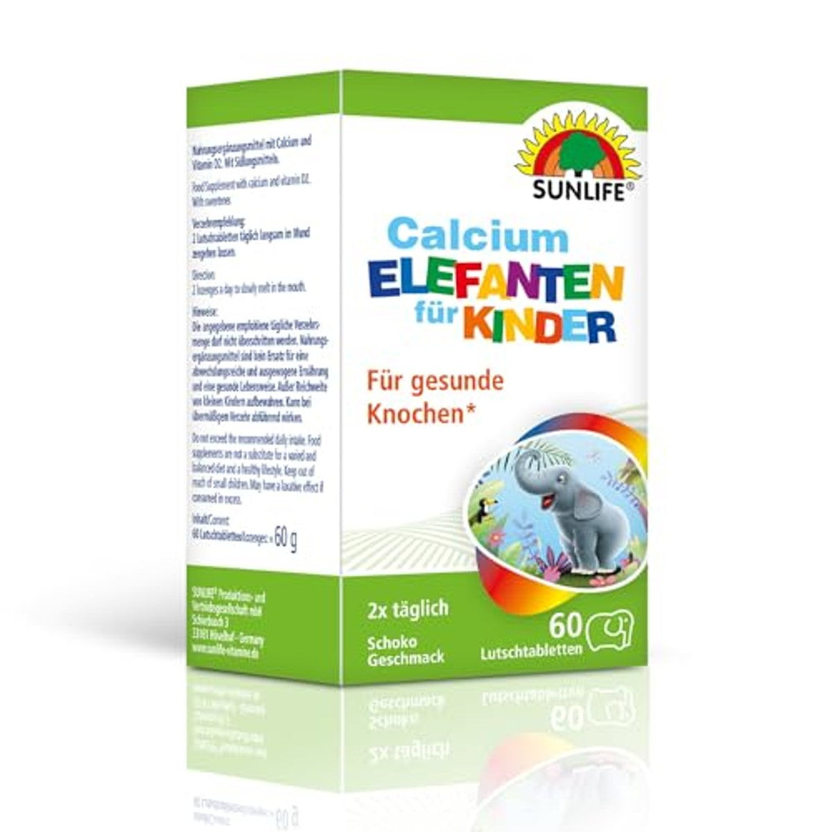 Sunlife Calcium Chocolade Olifanten Zonder Suiker - 3-pack