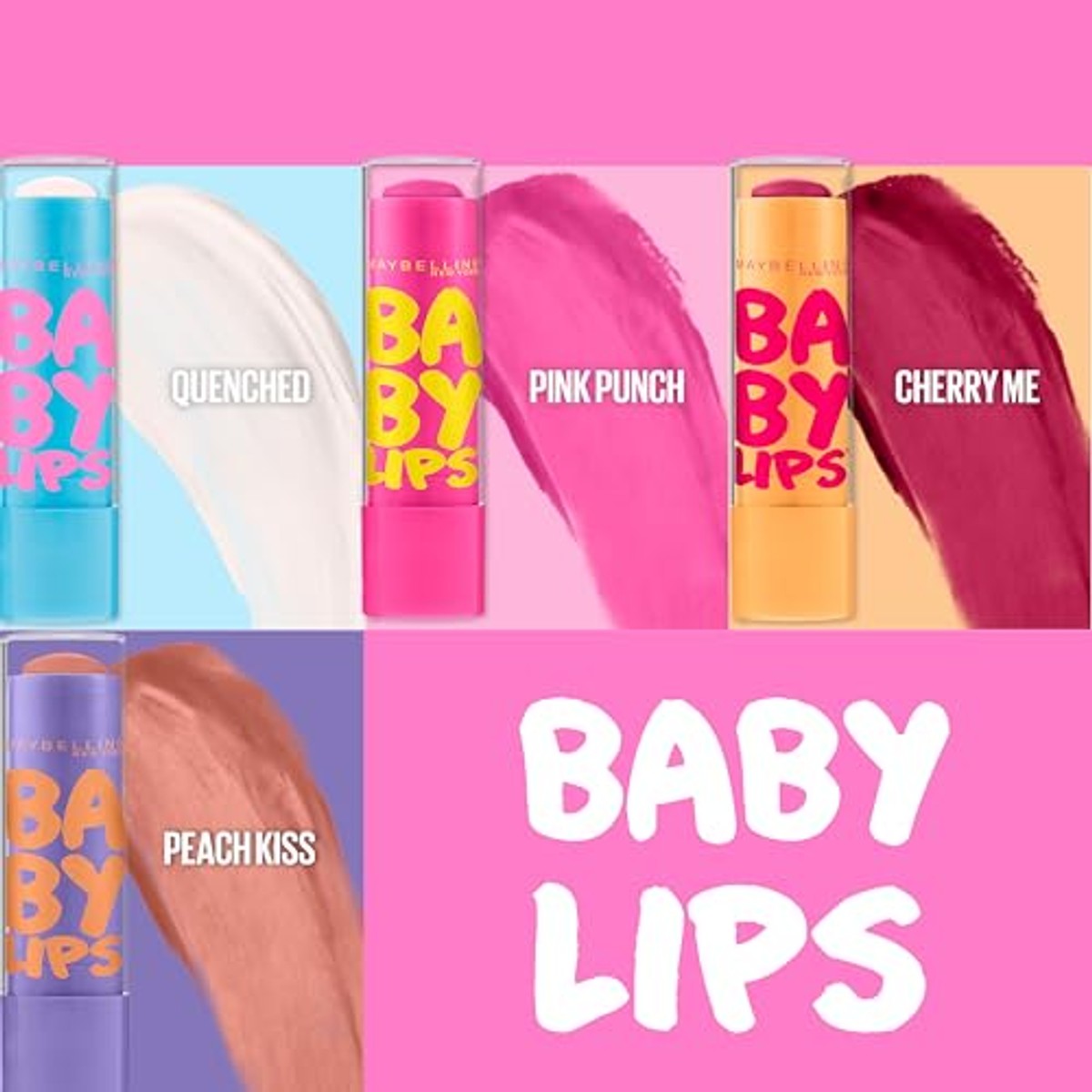 MAYBELLINE Baby Lips Pink Punch Lippenbalsem 4,8g - 6 stuks