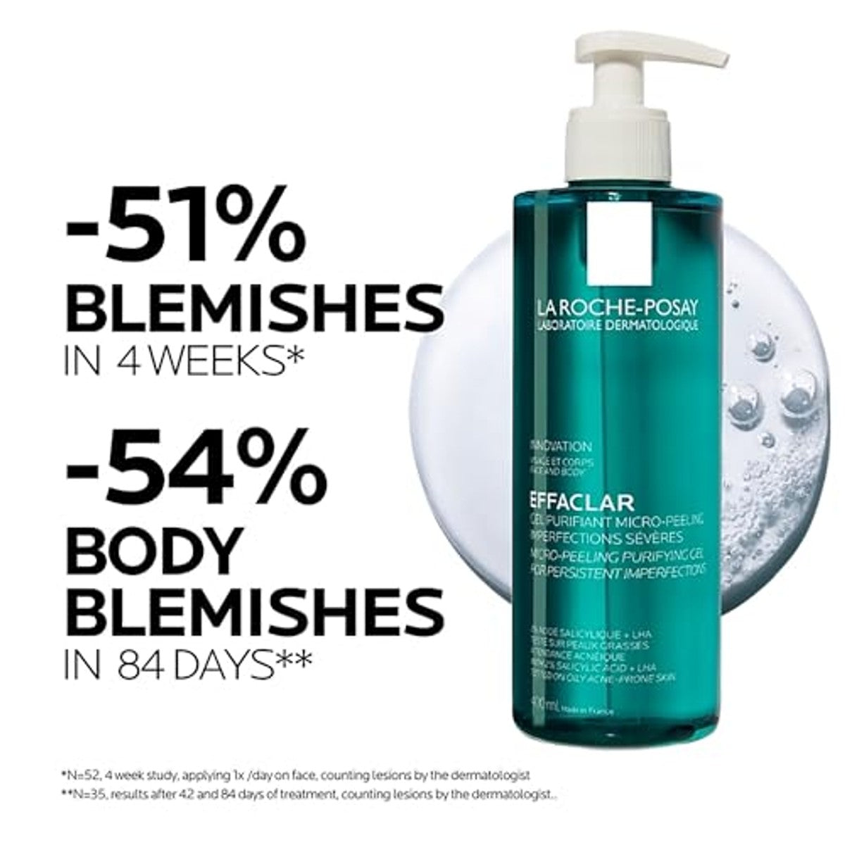 La Roche-Posay Effaclar Micropeeling Reinigingsgel 400 ml - 3-pack