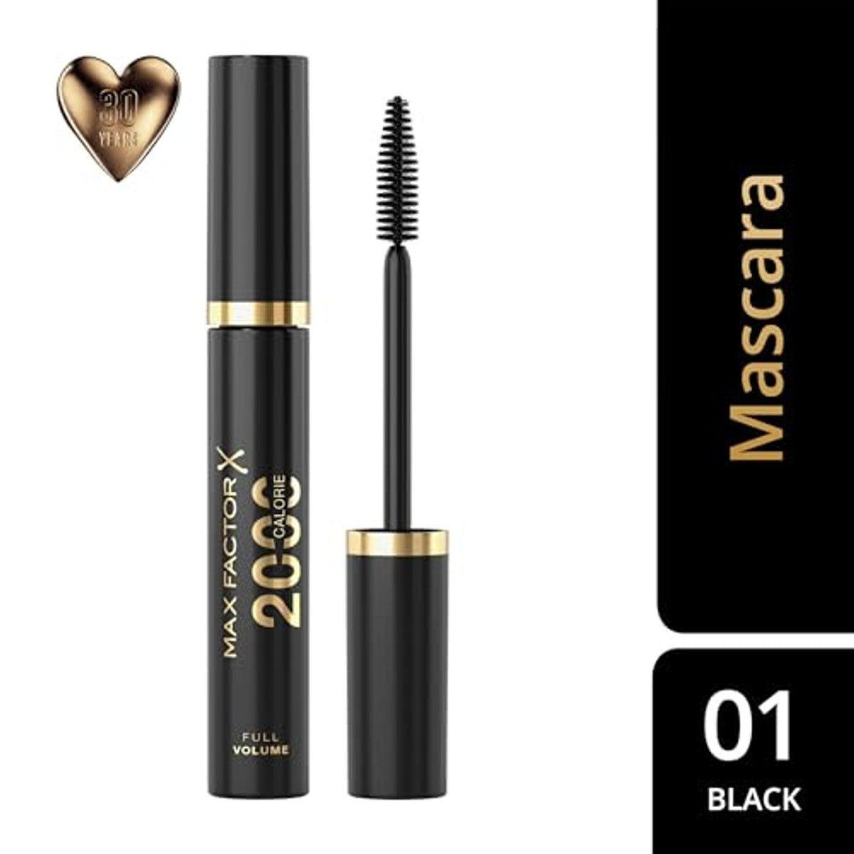 Max Factor 2000 Calorie Mascara, zwart, langdurige mascara voor definitie en volume, 1 x 9 ml, 9 ml (1 stuk) – Max Factor