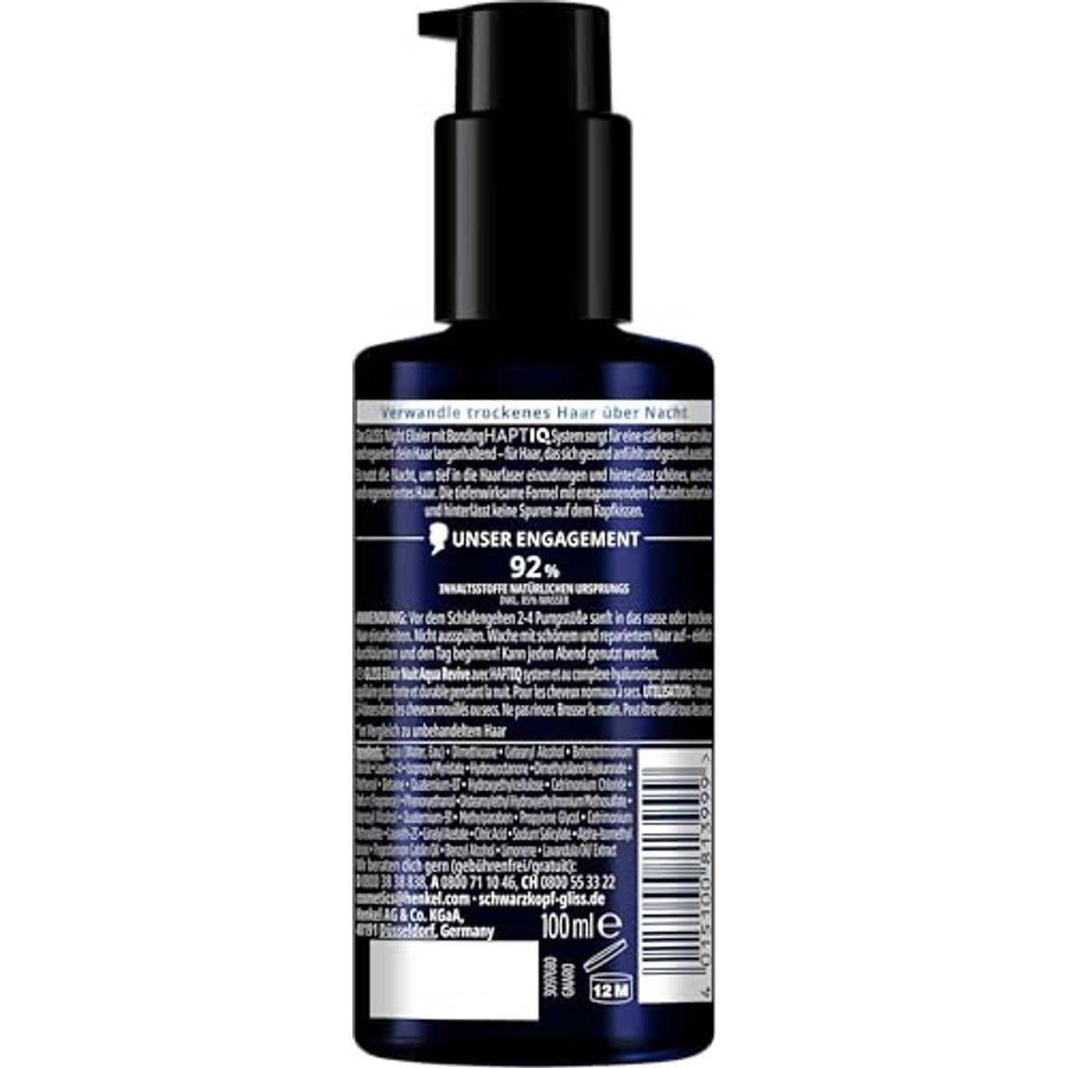 Gliss Night Elixier Aqua Revive Haarserum 100 ml – Gliss