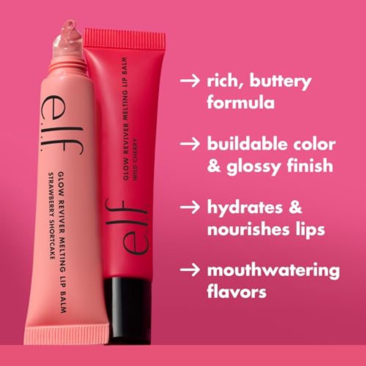 e.l.f. Glow Reviver Melting Lip Balm Cotton Candy Crush - 3 stuks