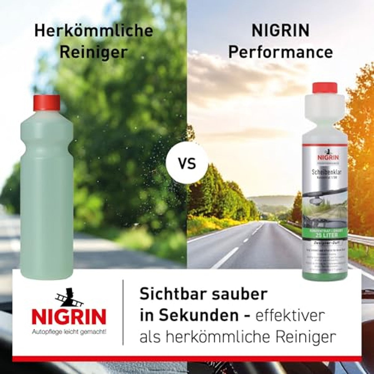 NIGRIN Performance ruitenwisserconcentraat 1:100 3 x 250 ml - Voordeelverpakking