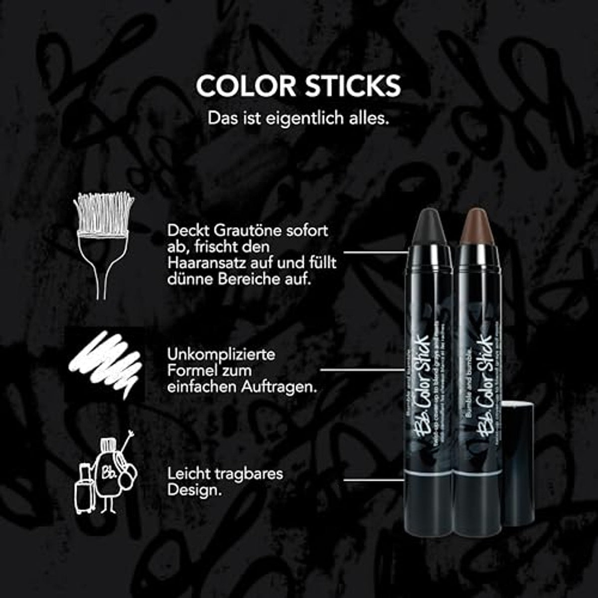 Bumble and bumble Color Stick Wortelcamouflage Bruin/Zwart - 6-pack