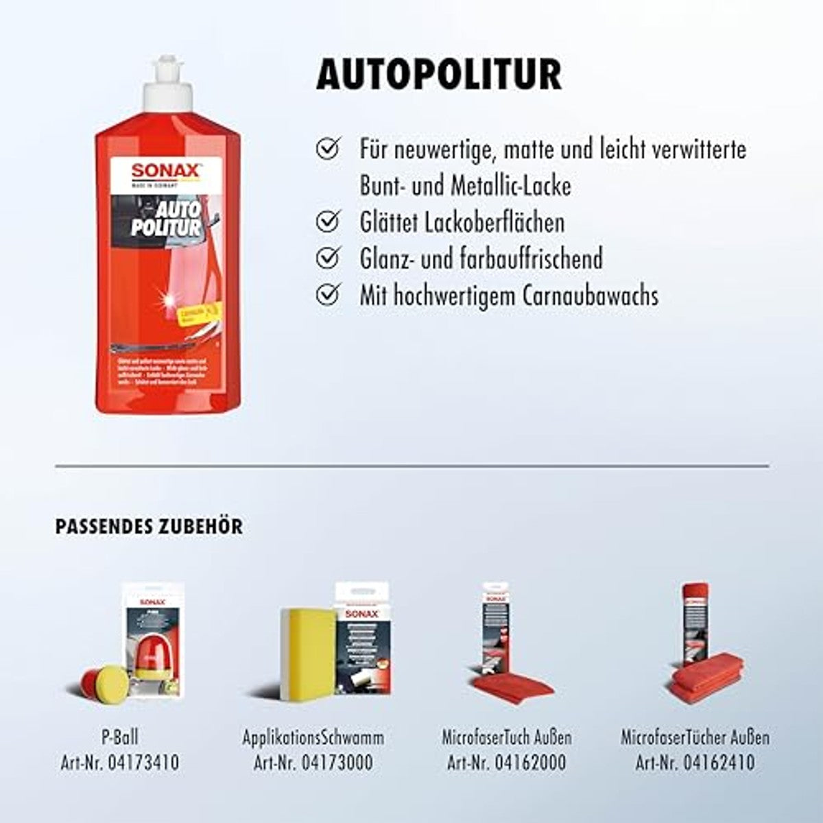SONAX Autopolitoer voor gekleurde en metallic lak 3 x 500 ml - Voordeelverpakking