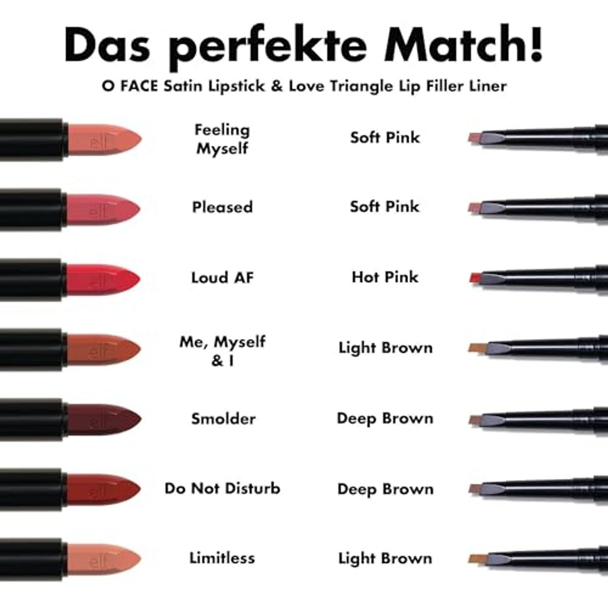 e.l.f. O Face Satin Lipstick - 6 stuks