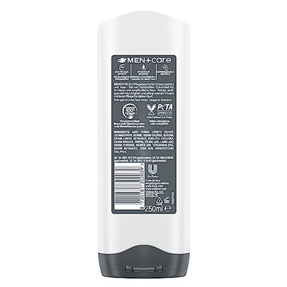 Dove Men+Care 3-in-1 Sensitive douchegel 250 ml, verpakking van 5 – Dove Men + Care