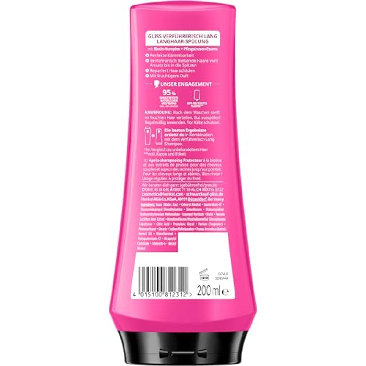 Gliss Kur Conditioner Verleidelijk Lang 3 x 200 ml - Voordeelverpakking
