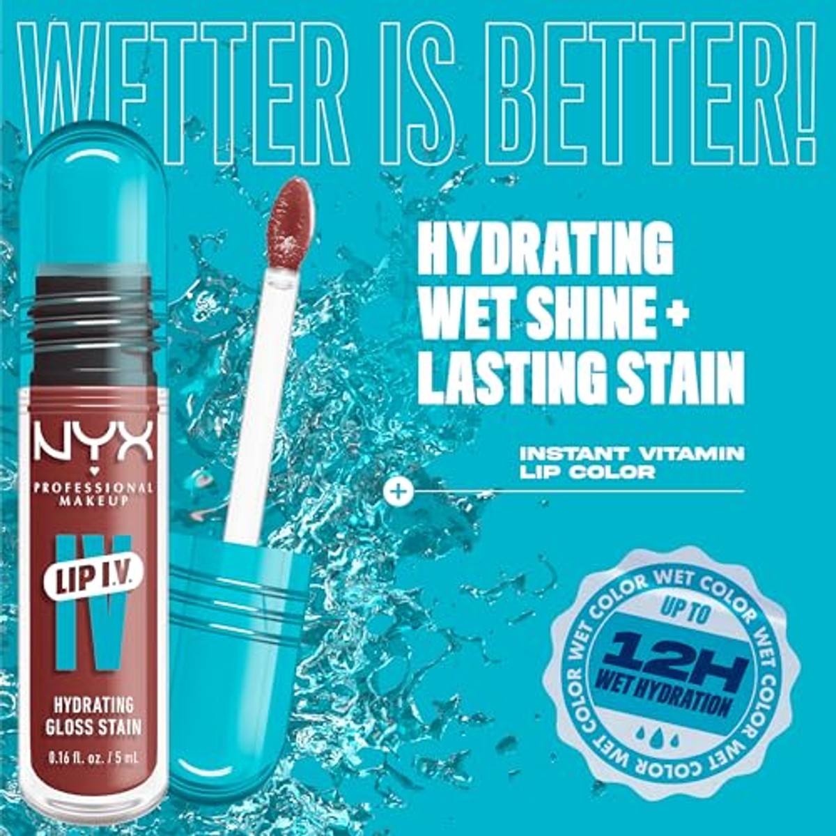 NYX PROFESSIONAL MAKEUP Lip IV Hydrating Gloss Stain Hydra Honey 3 stuks