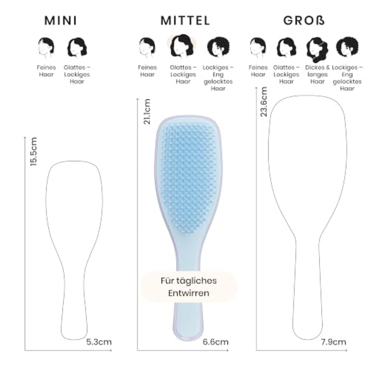 Tangle Teezer Ultimate Detangler Haarborstel, voor nat en droog haar, ontwarringsborstel voor alle haartypes, tweetraps borstelharen verminderen haarbreuk en verwijderen knopen, lila wolk blauw – Tangle Teezer