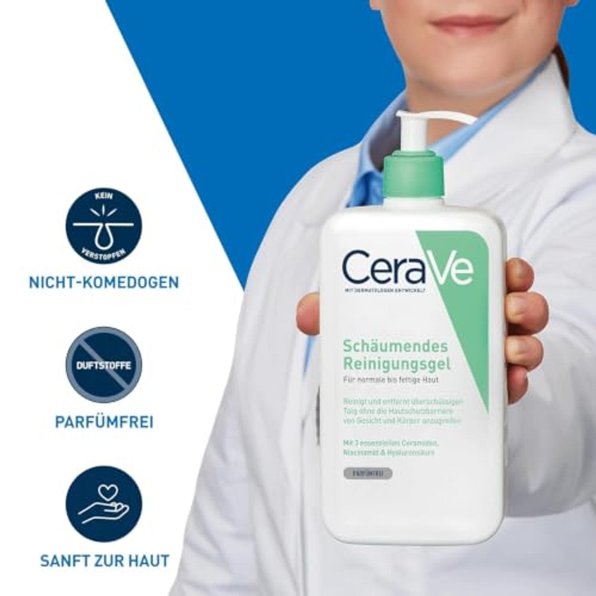CeraVe Schuimende Reinigingsgel voor Normale tot Vette Huid 2 x 473 ml - 3-pack