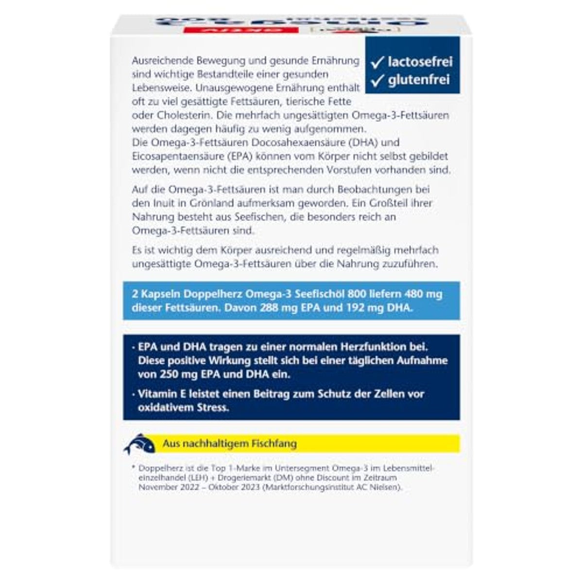 Doppelherz Omega-3 Zeevisolie 800 120 Capsules - 6-pack