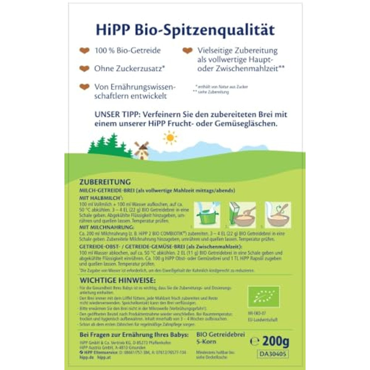 HiPP Biologische graanpap 5-korrel 7 x 200 g – foto 4