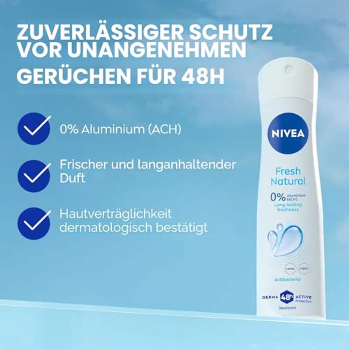 NIVEA Deodorant Fresh Natural Spray 6 x 150 ml - Voordeelverpakking