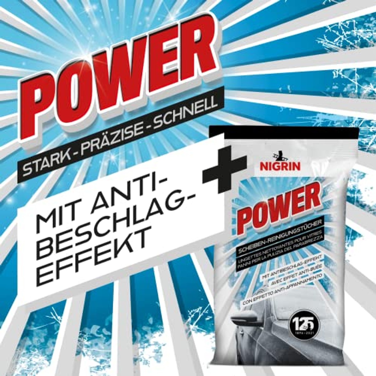NIGRIN Power ruitenreinigingsdoekjes 3 x 20 stuks - Voordeelverpakking