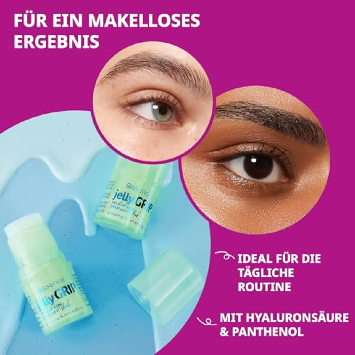 Essence Jelly Grip Undereye primer stick, vochtinbrengende primer, ideale basis voor concealer, met hyaluronzuur en panthenol, veganistische cosmetica zonder parfum, 4,6 g | Ideale basis voor concealer, verzorgend, rimpelvrij resultaat – Essence Cosmetics