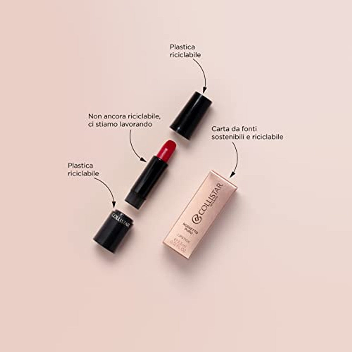 Collistar Puro Lipstick Lippenstift nr. 28 Peach Pink 3,5 ml - 6-pack
