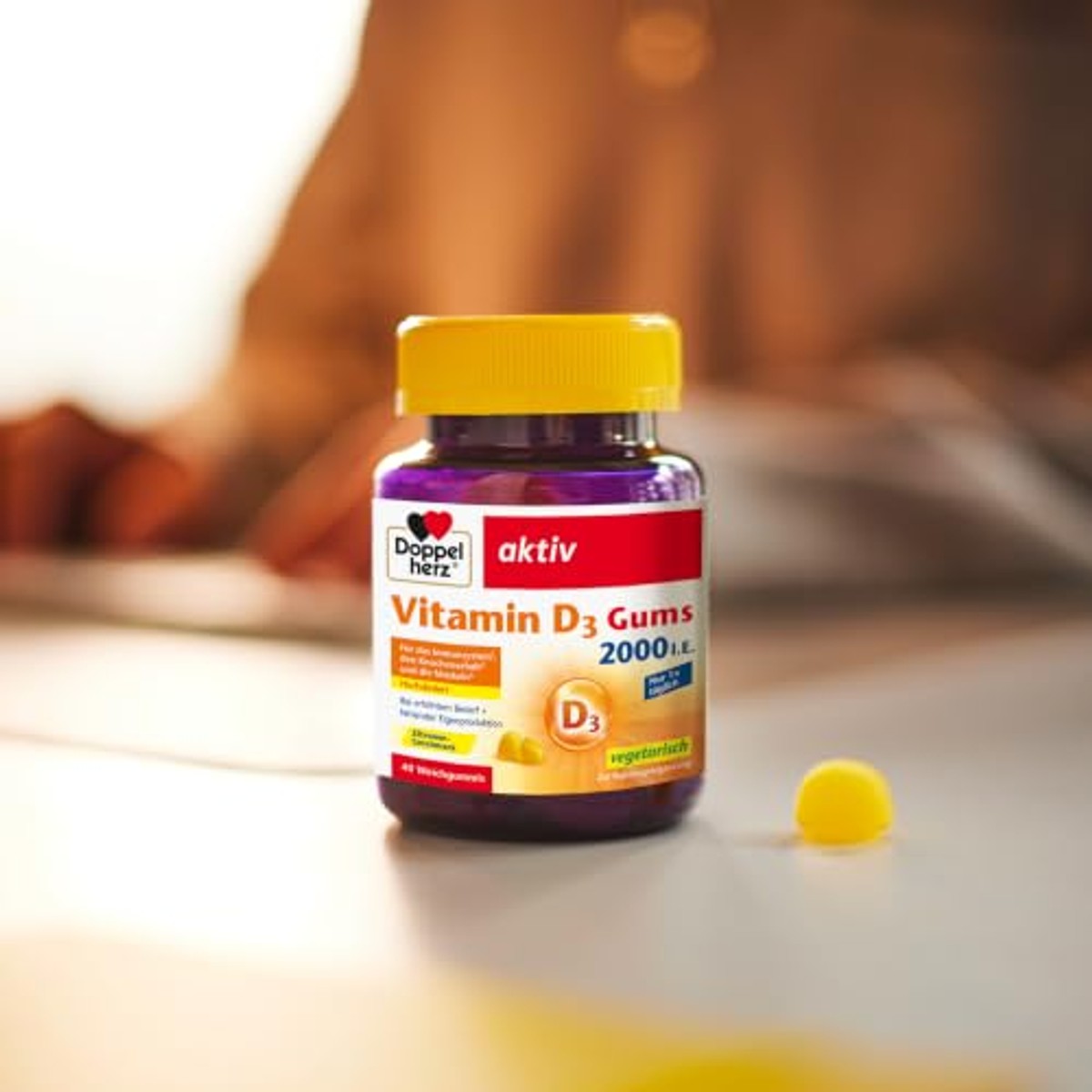 Doppelherz Vitamine D3 2000 IE Citroensmaak 40 Gums - 3-pack
