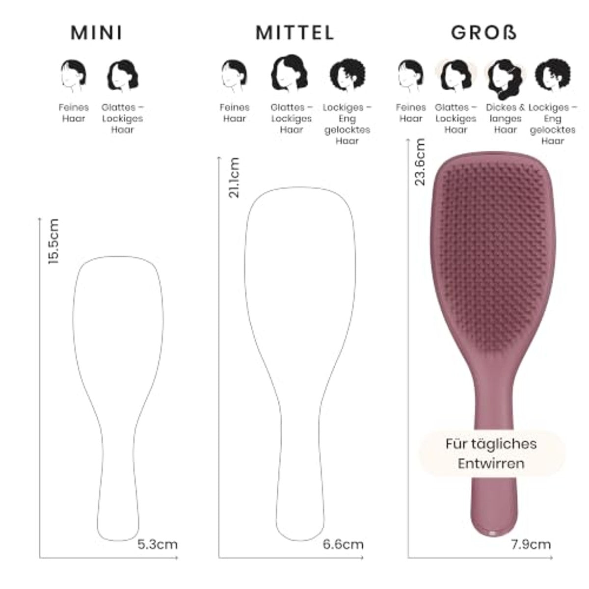 Tangle Teezer Grote Ultimate Detangler Haarborstel Roze Fluweel - 6-pack