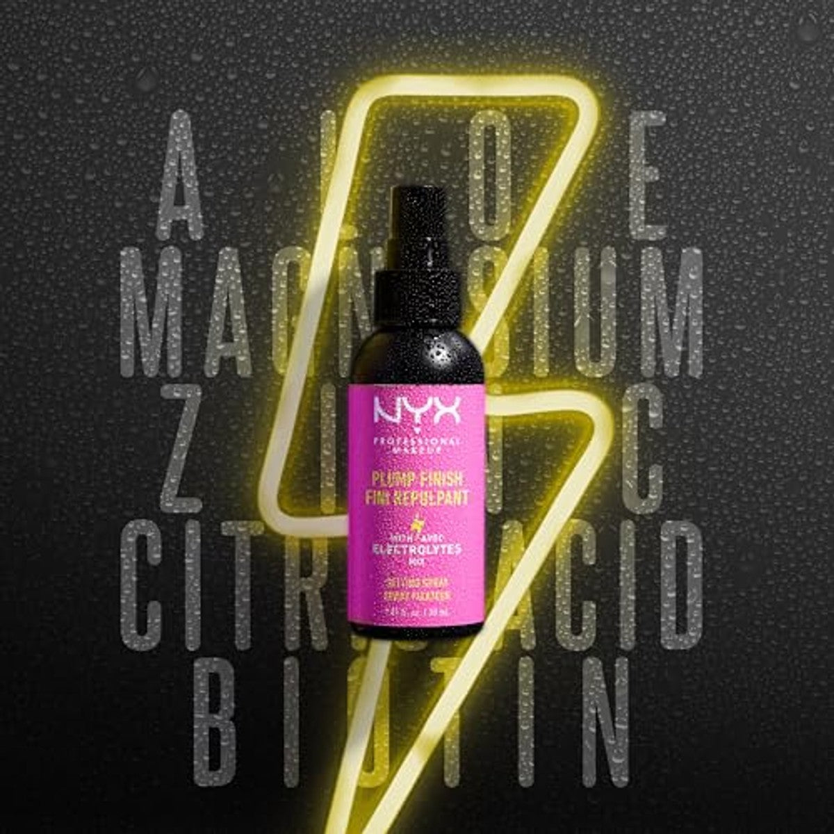 NYX Professional Makeup Fixeerspray met elektrolyten, veganistische formule en gevoerde afwerking, plump rechtsachtersetting spray, 60 ml – NYX PROFESSIONAL MAKEUP