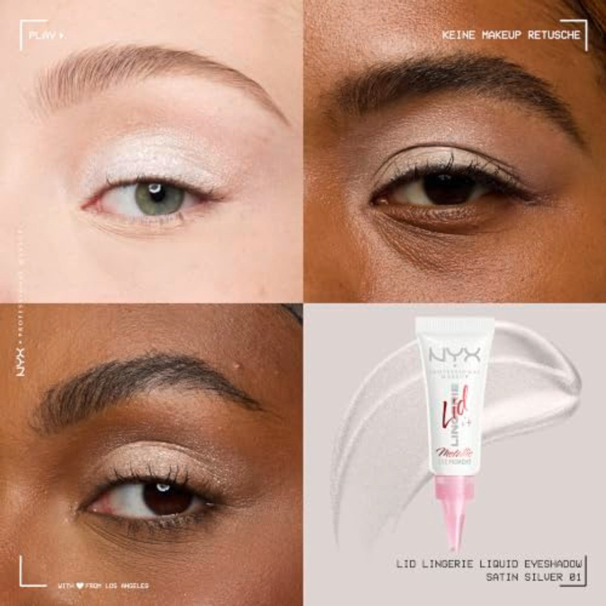 NYX Professional Makeup Lid Lingerie Cream Eye Pigment, Eyeshadow, Up to 24H Wear, Satin Silver – NYX PROFESSIONAL MAKEUP