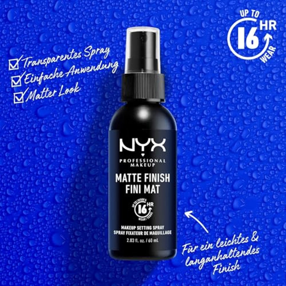 NYX Professional Makeup Setting Spray, langdurige textuur, fixerende spray, lichte, veganistische formule, matte afwerking, 60 ml – NYX PROFESSIONAL MAKEUP