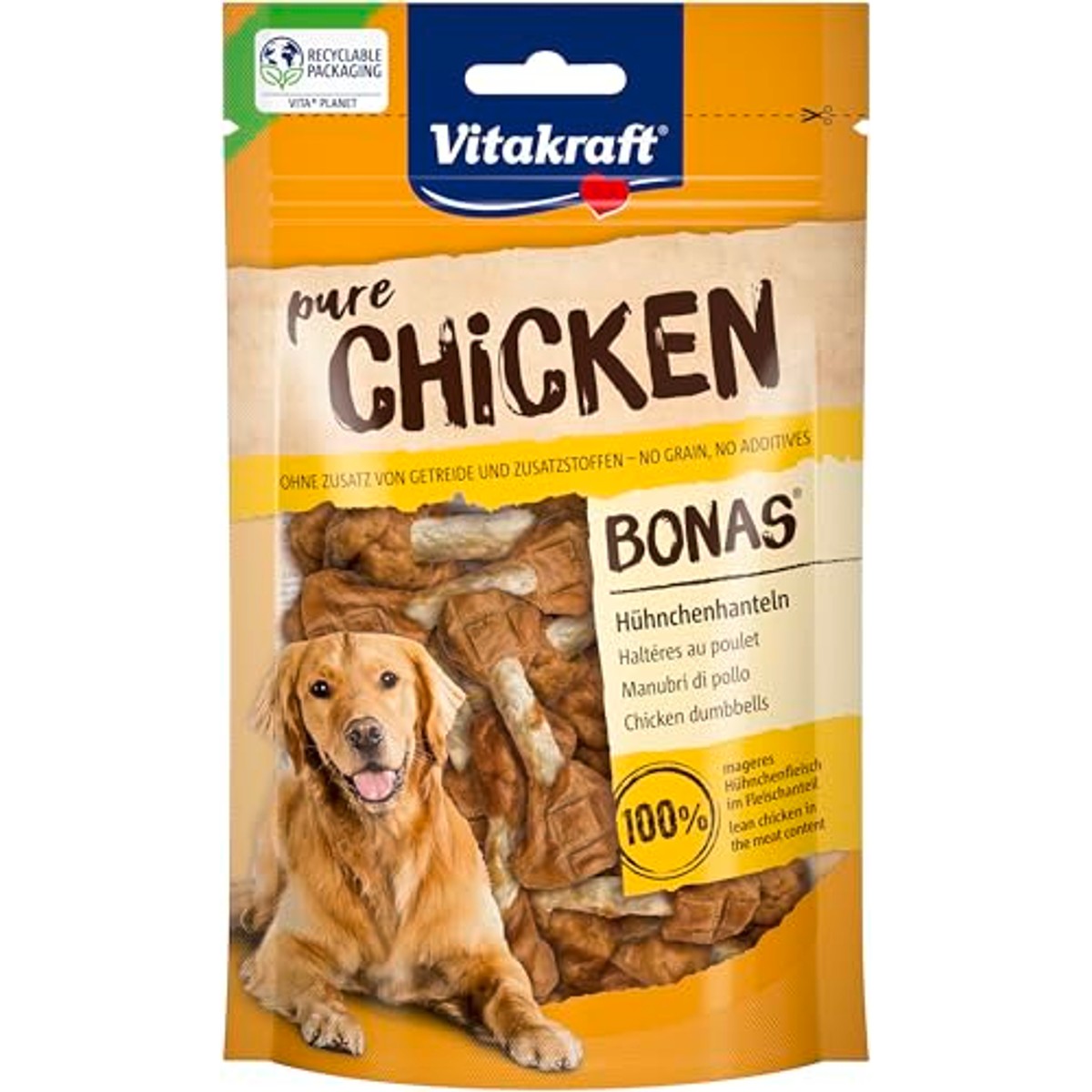 Vitakraft Pure Chicken Bonas hondensnack kip 7 x 80 g - 3-pack