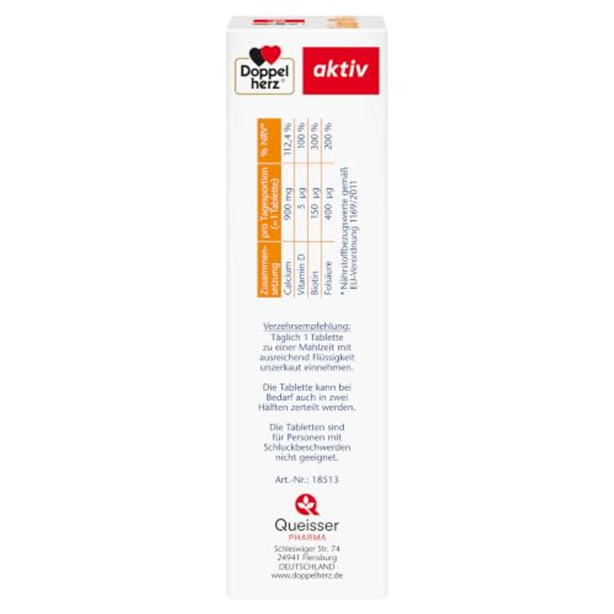 Doppelherz Calcium 900 + D3 + biotine + foliumzuur – Doppelherz