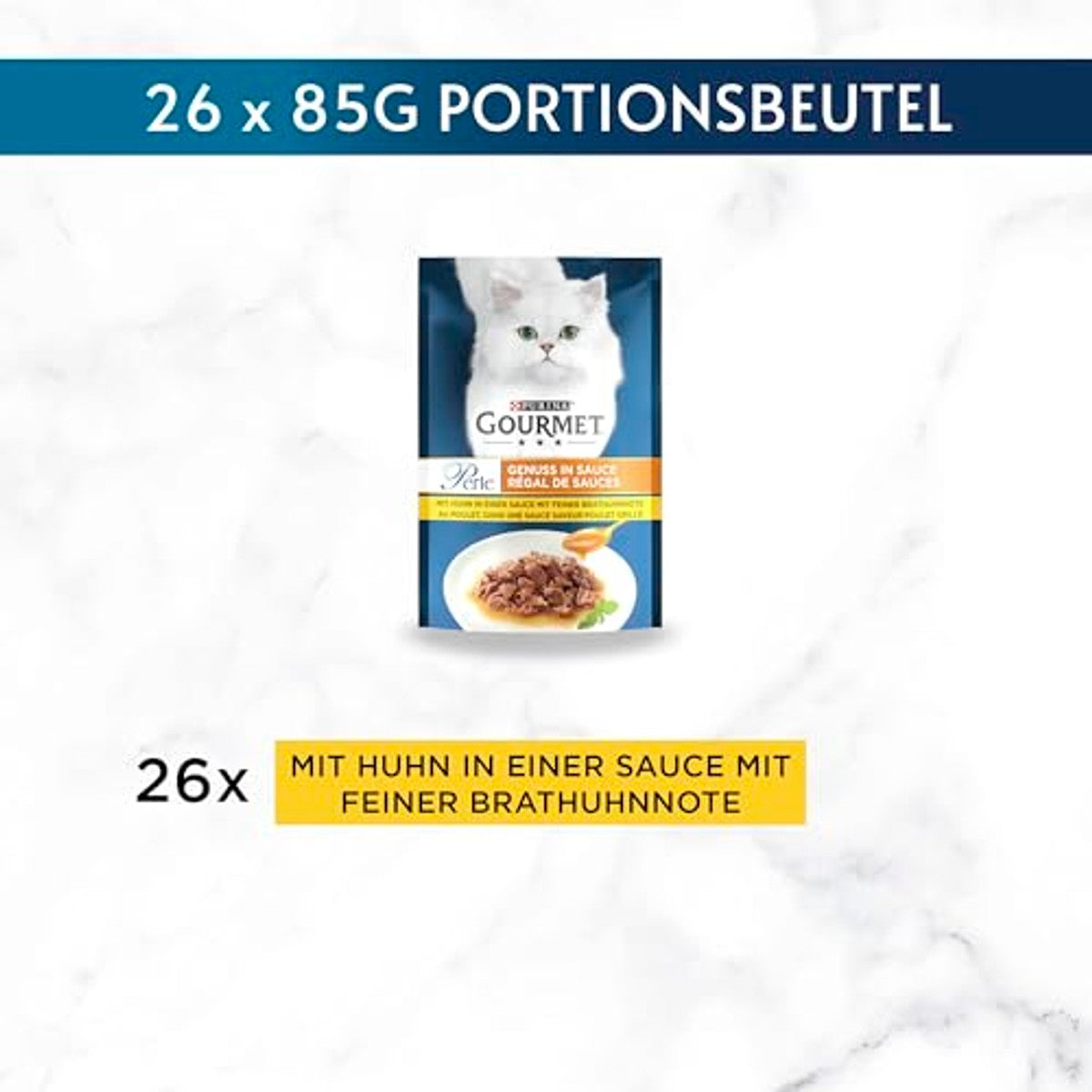 Gourmet Perle Genuss in saus natvoer kattenvoer kip 26 x 85 g - 6-pack