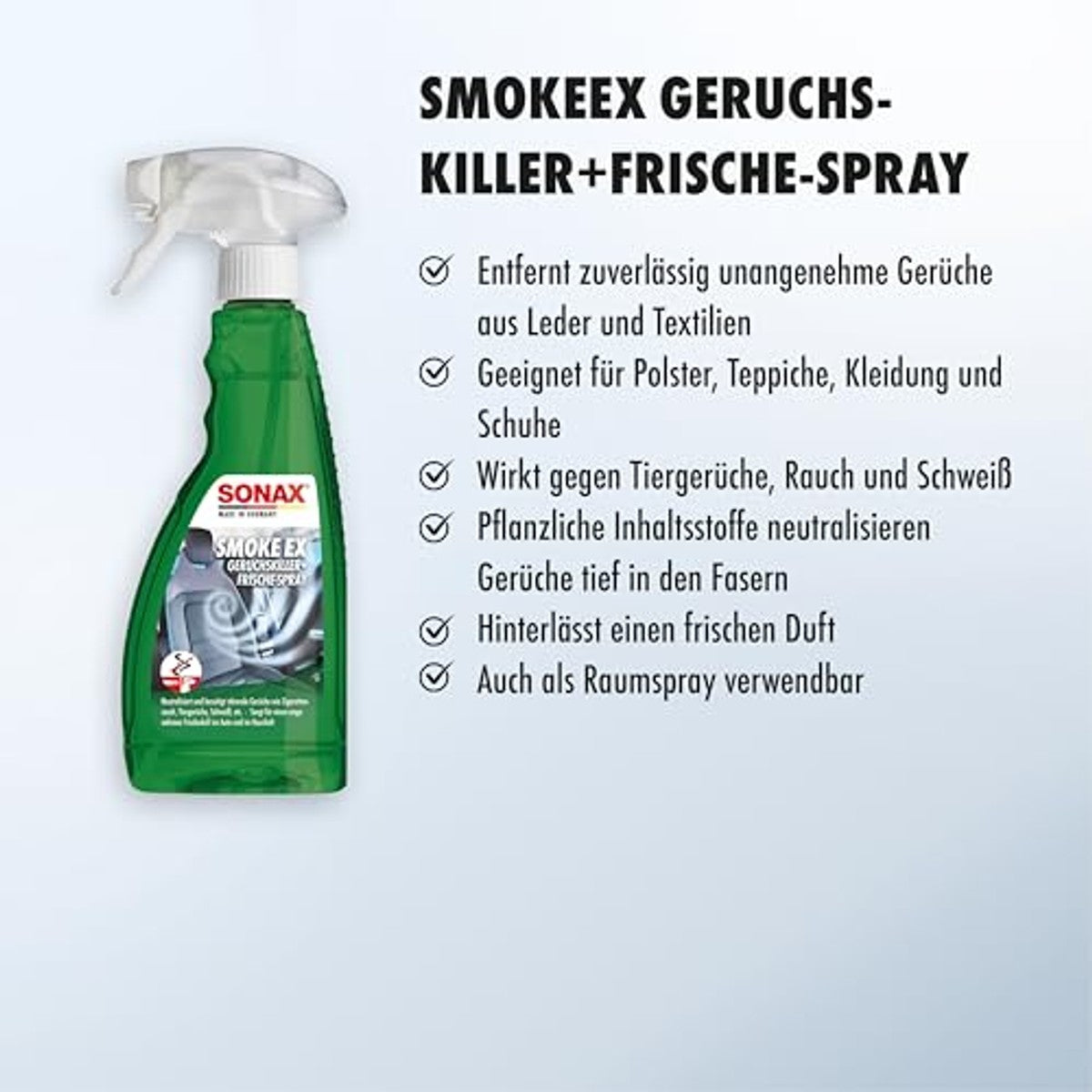 SONAX SmokeEx Geurkiller & Fresh Spray 3 x 500 ml - Voordeelverpakking