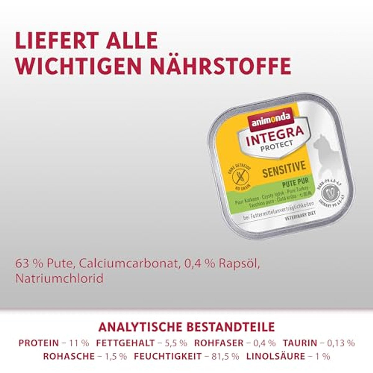 Animonda Integra Protect Sensitive natvoer kattenvoer kalkoen 16 x 100 g - 3-pack