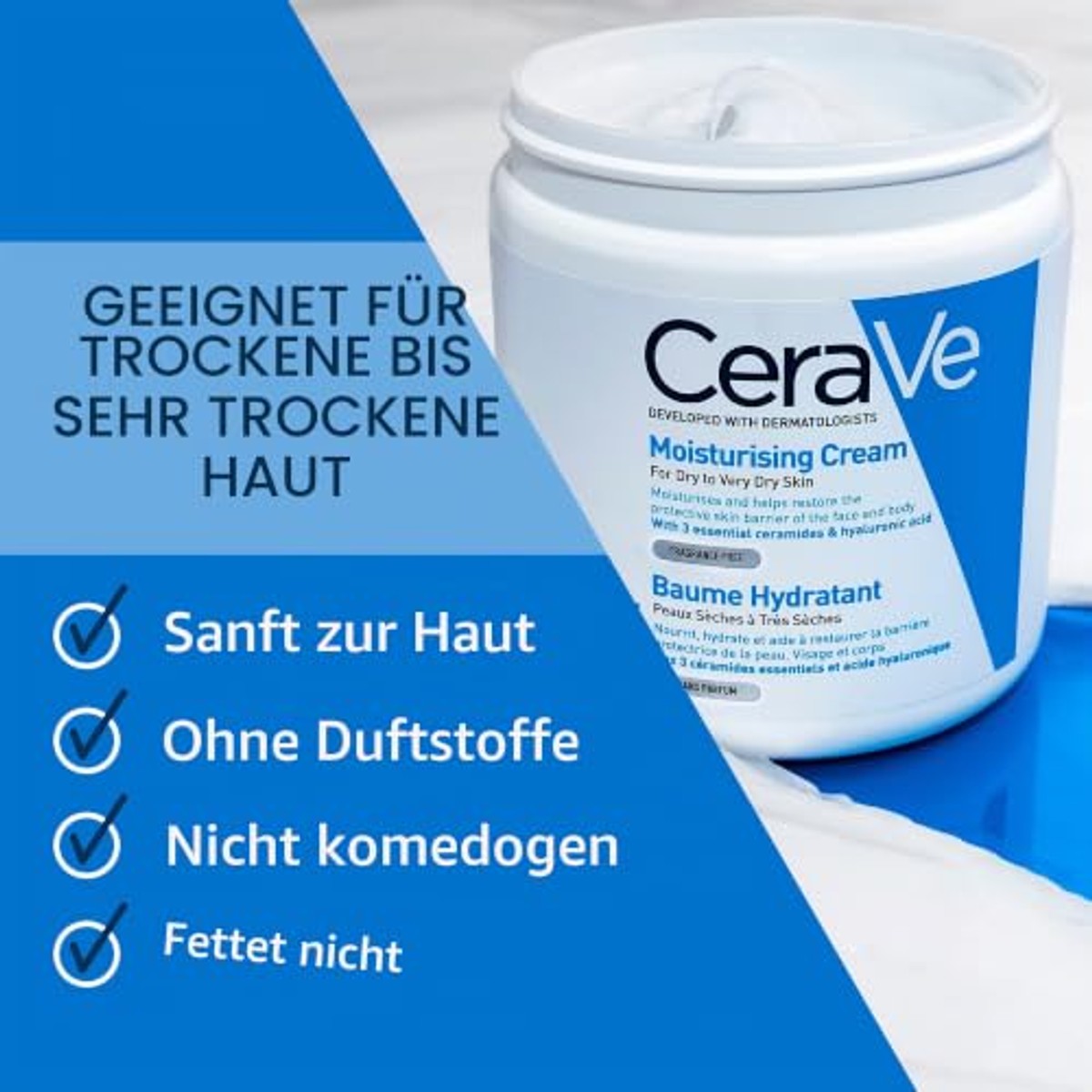 CeraVe Vochtinbrengende Crème 542 g + Navulling Vochtinbrengende Crème 454 g - 6-pack