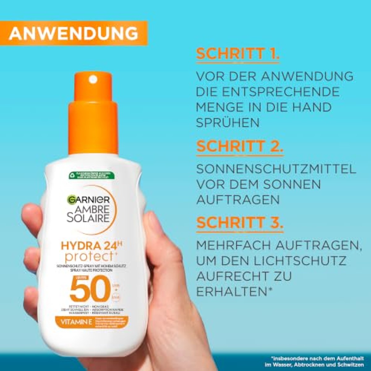 Garnier Ambre Solaire Hydra Protect+ 24h SPF 50 3 x 150 ml - Voordeelverpakking