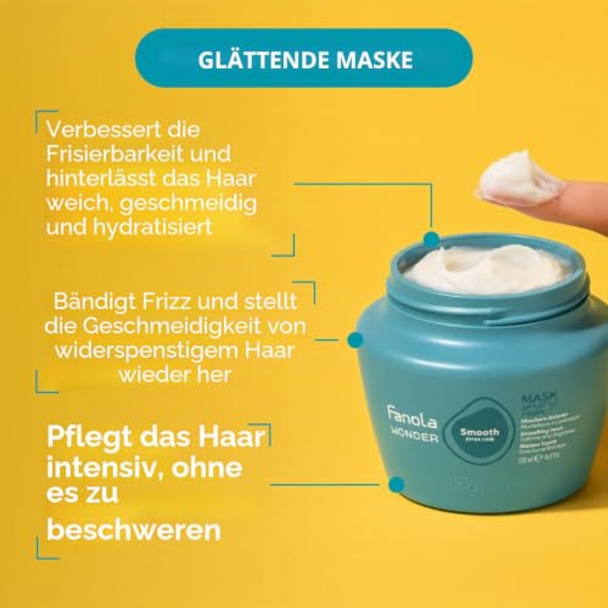 Fanola Wonder Smooth Extra Care Gladmakend Masker 1000 ml - 6-pack