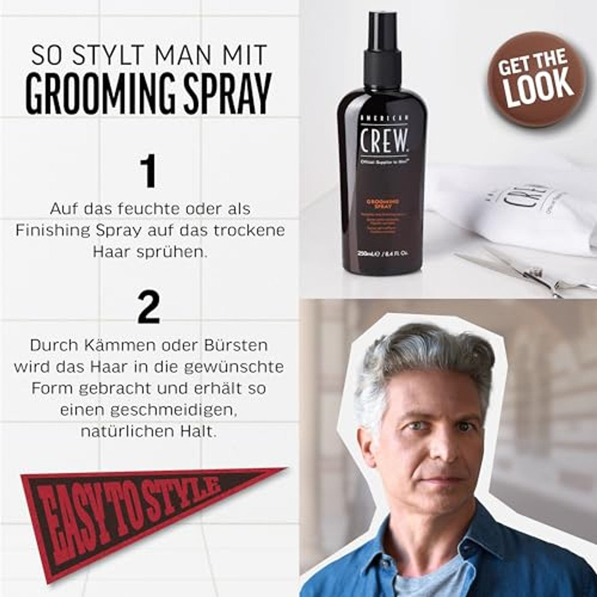 American Crew Grooming Spray Stylingspray voor Mannen 250 ml - 6-pack