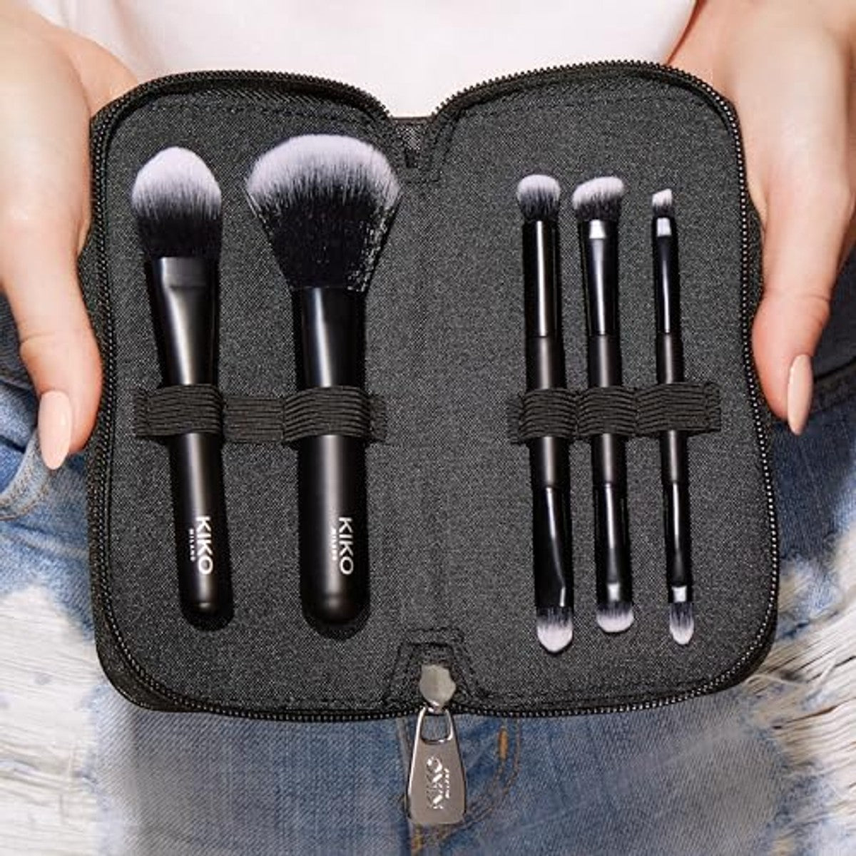 KIKO Milano Travel Brush Set, reisetui met 5 professionele penselen – Kiko Milano