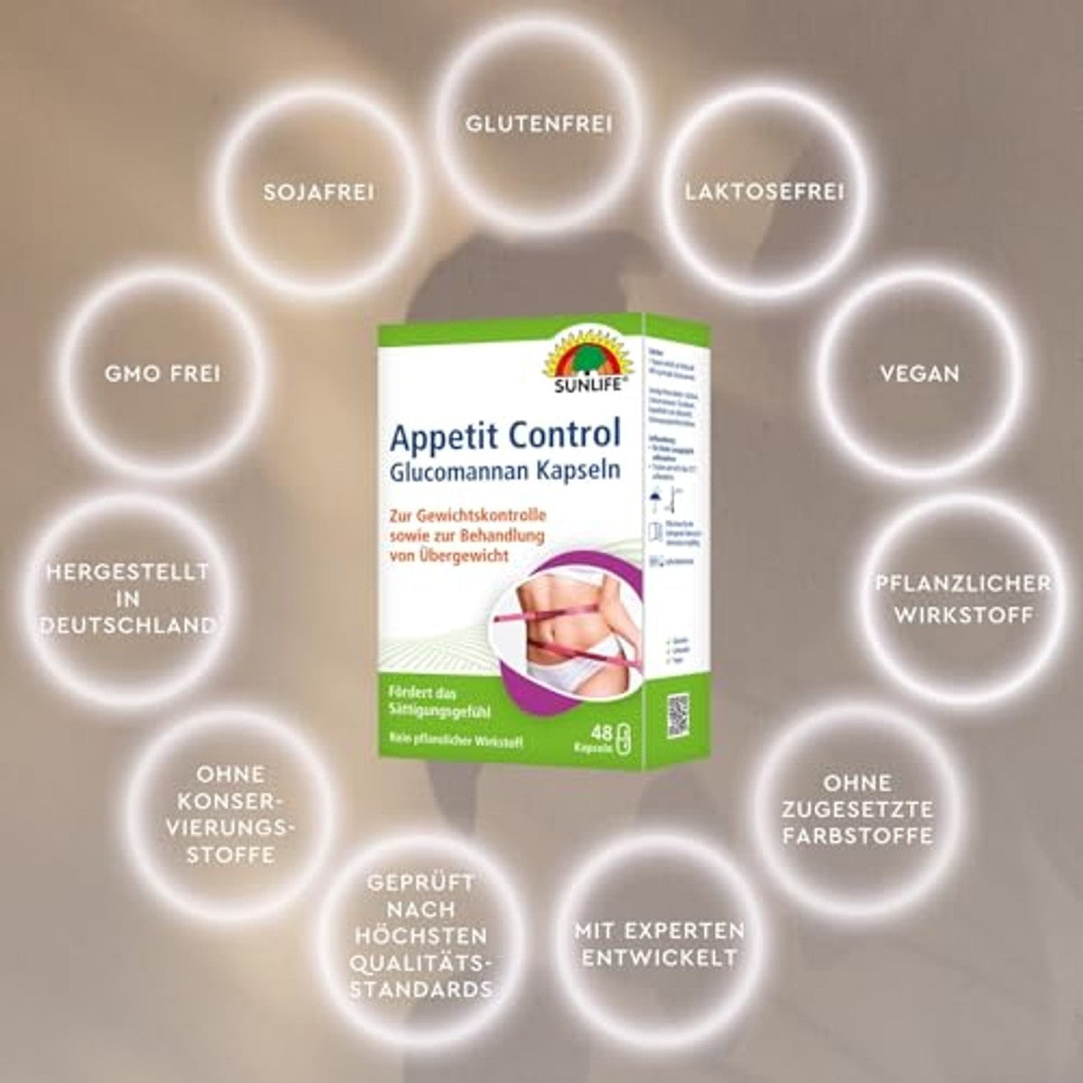 Sunlife Apetit Control Capsules Glucomannan 400 mg 1 x 48 Stuks - 6-pack