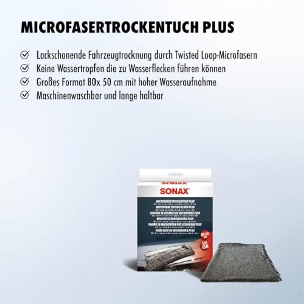 SONAX Microvezeldroogdoek Plus (1 stuk) – SONAX