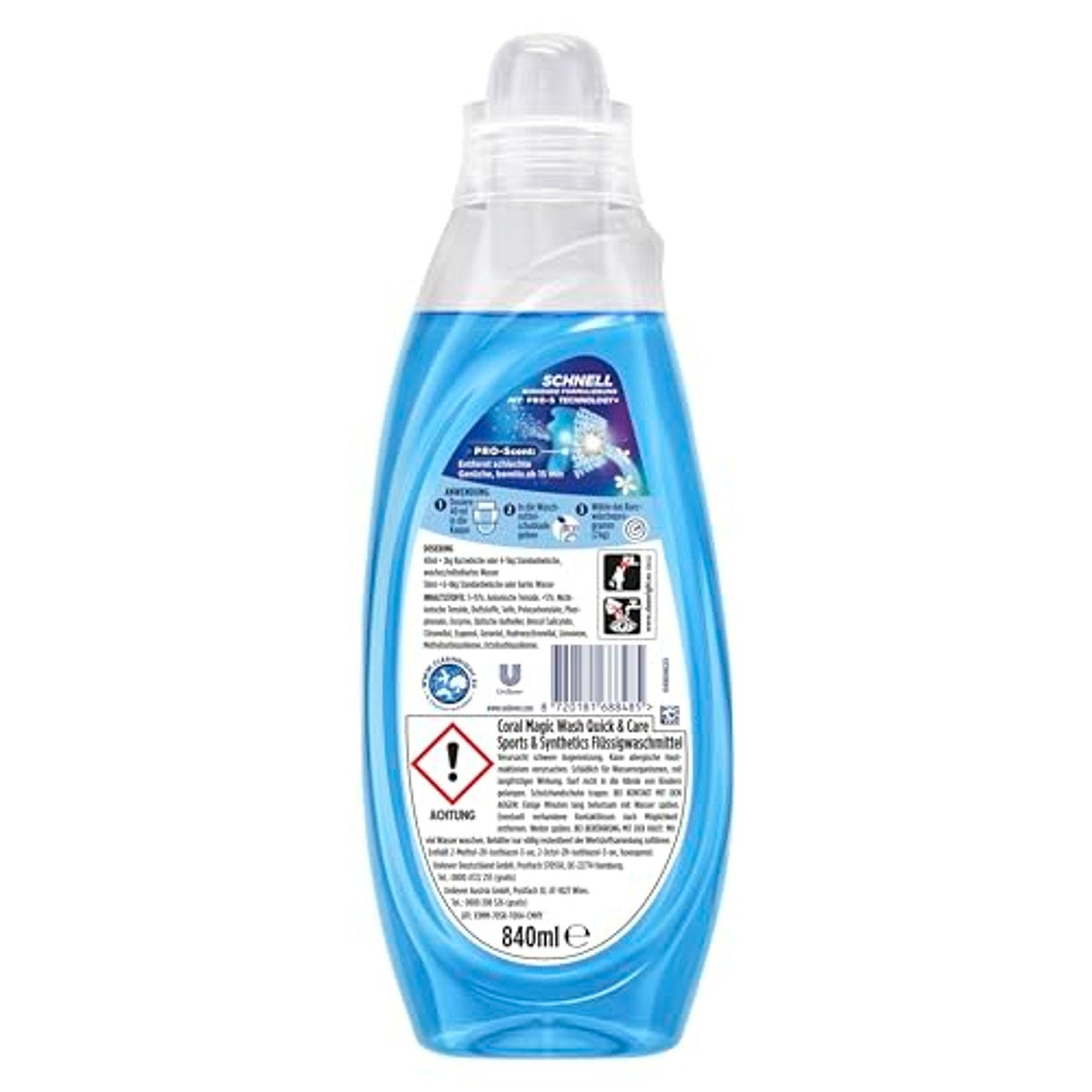 Coral Magic Wash Quick & Care wasmiddel Sports & Synthetics vloeibaar wasmiddel voor 15 minuten kort wassen met PRO-S-technologie 21 WL (verpakking van 2) – Coral