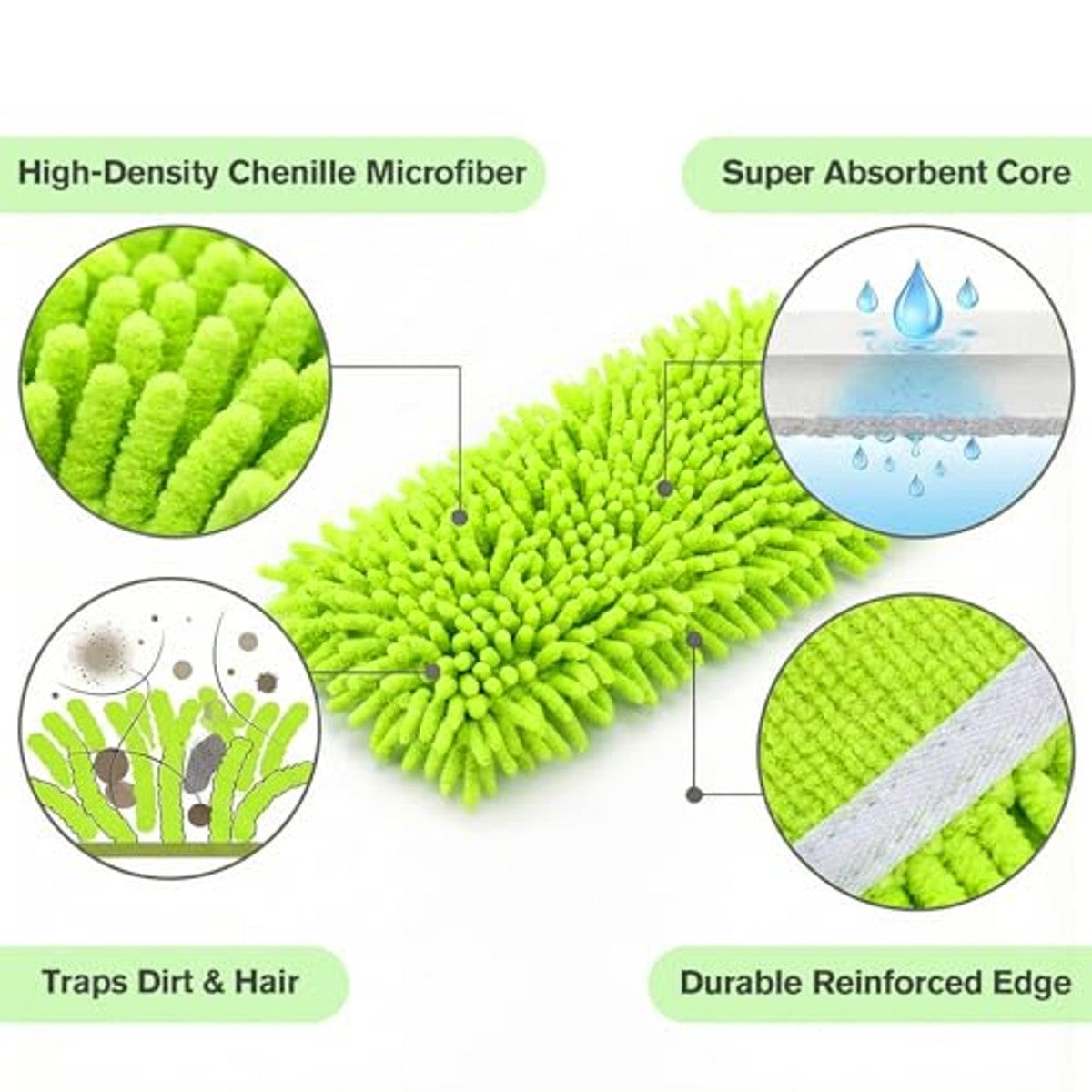 Carehabi 6 stuks doeken voor Swiffer Sweeper 25,4 x 11,5 cm – Carehabi