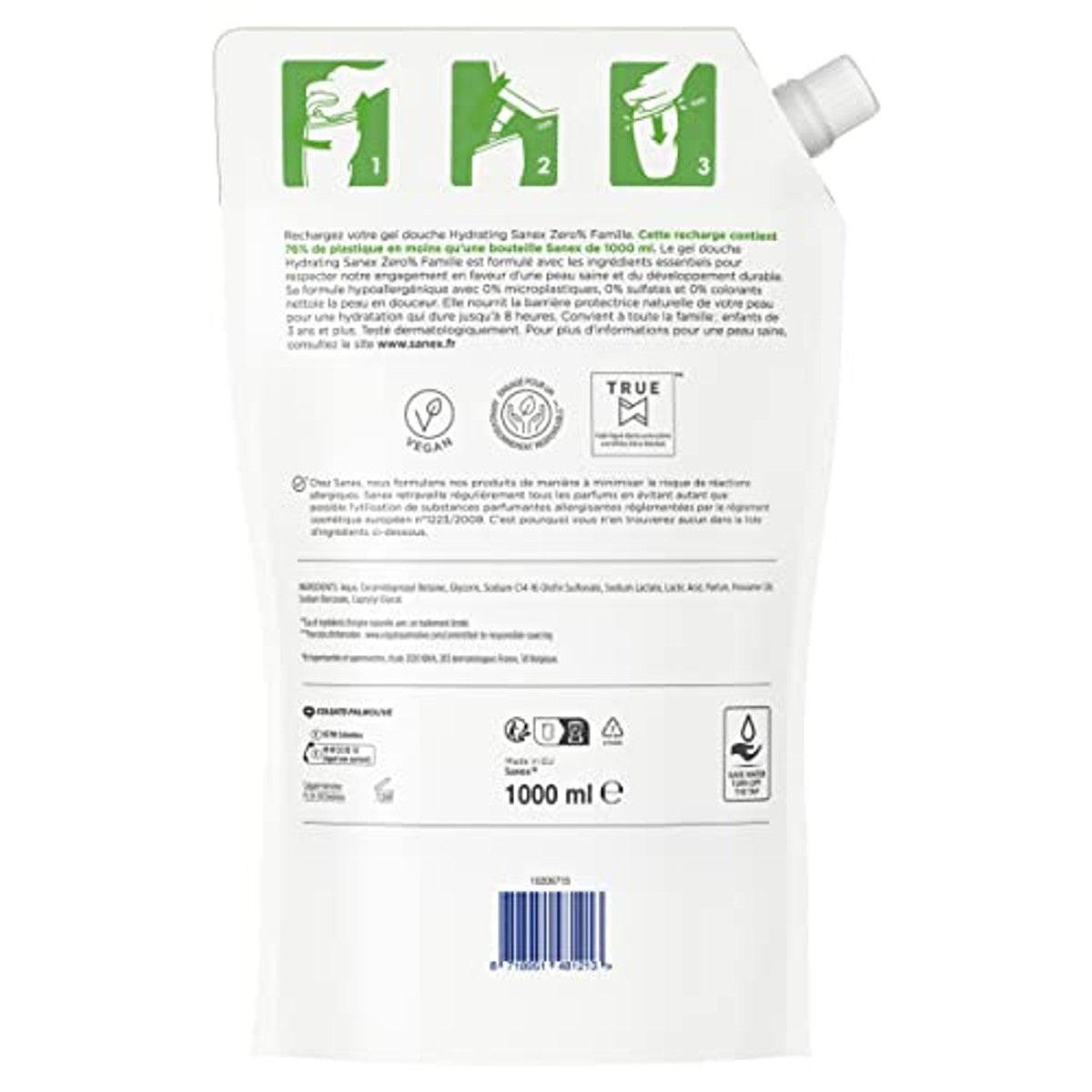 Sanex Zero 0% Essentiele Familie navulverpakking 1 l – Sanex