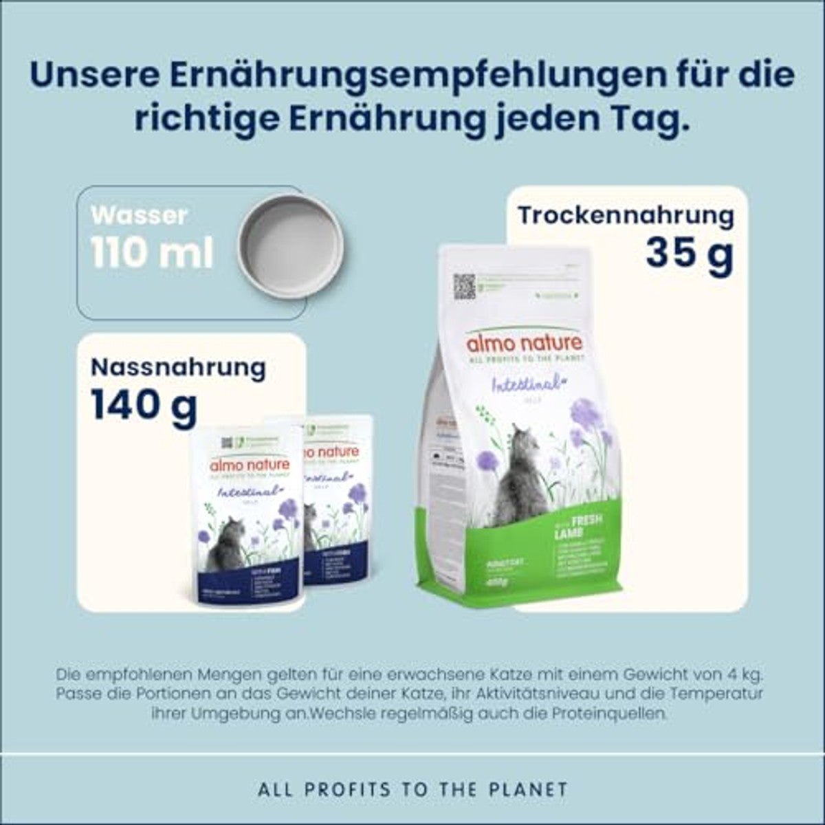 Almo Nature Functioneel - Intestinal Help - Vochtvoeding voor volwassen katten met gevoelige darm - met vis en gevogelte - Ondersteuning van het microbioom - 70 g (6 stuks) – almo nature