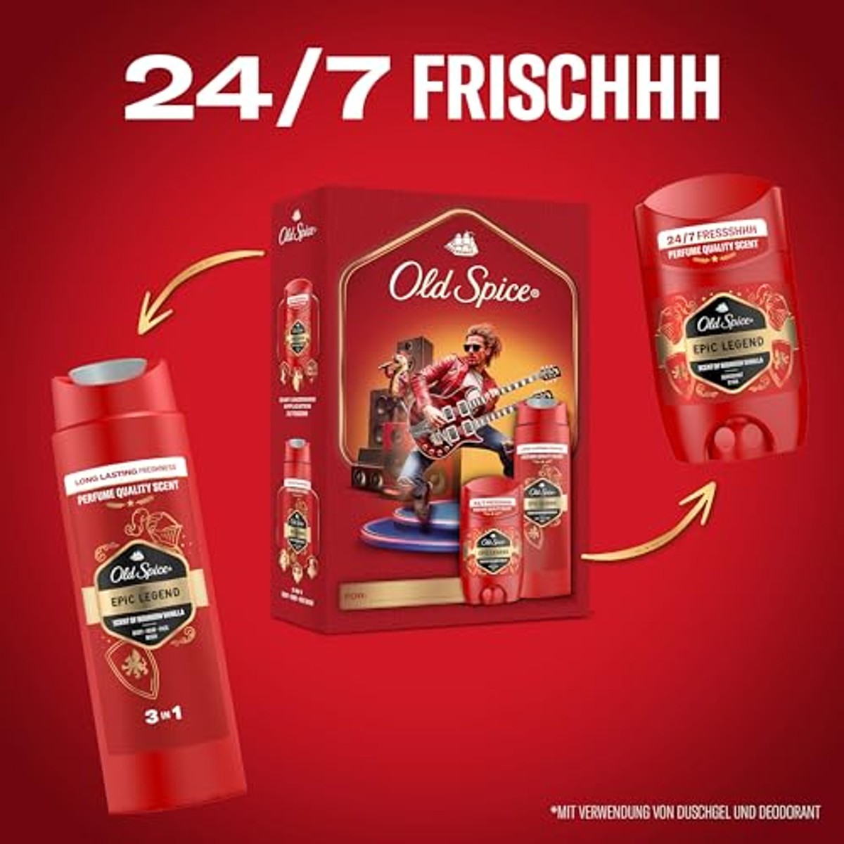 Old Spice Knight cadeauset Epic Legend 50 ml + 3 x 250 ml - Voordeelverpakking