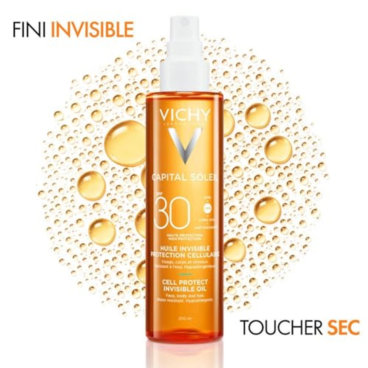Vichy Capital Soleil Cell Protect Transparante Zonneolie met SPF 30, 200 ml